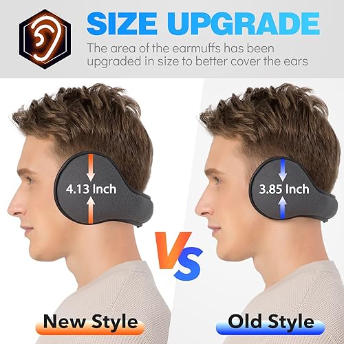 Miniatura 4 de TALONITE - Orejeras de invierno (1 paquete2 paquetes3 paquetes) para hombres y mujeres calentadores de oreja de forro polar plegable Para ciclismo