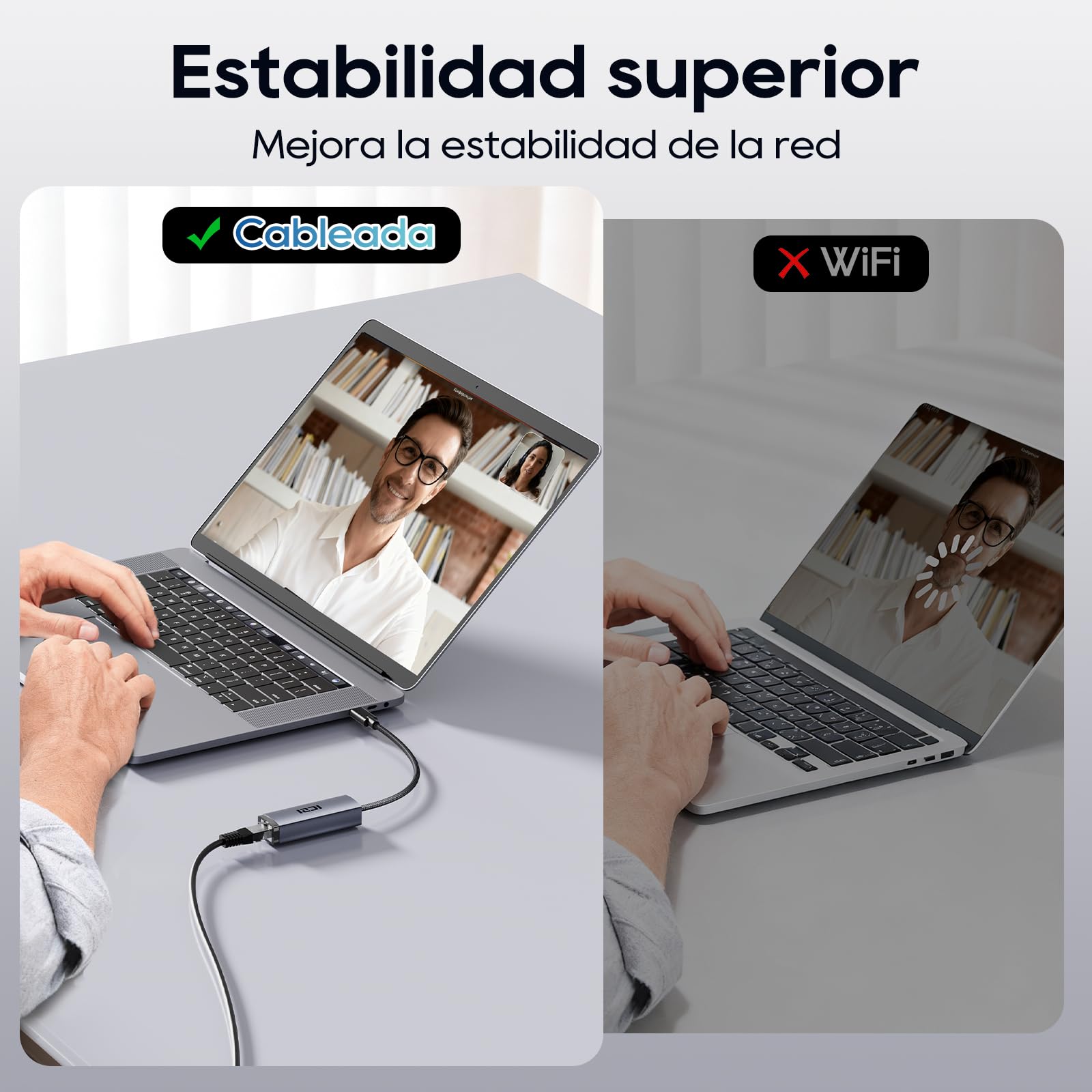 ICZI USB C to Ethernet Adapter Gigabit 1000Mbps Aluminum Ethernet, Plug and Play Thunderbolt 4/3 to RJ45 LAN Network Adapter for iPhone 15 MacBook iPad Pro Surface Chromebook Dell XPS etc