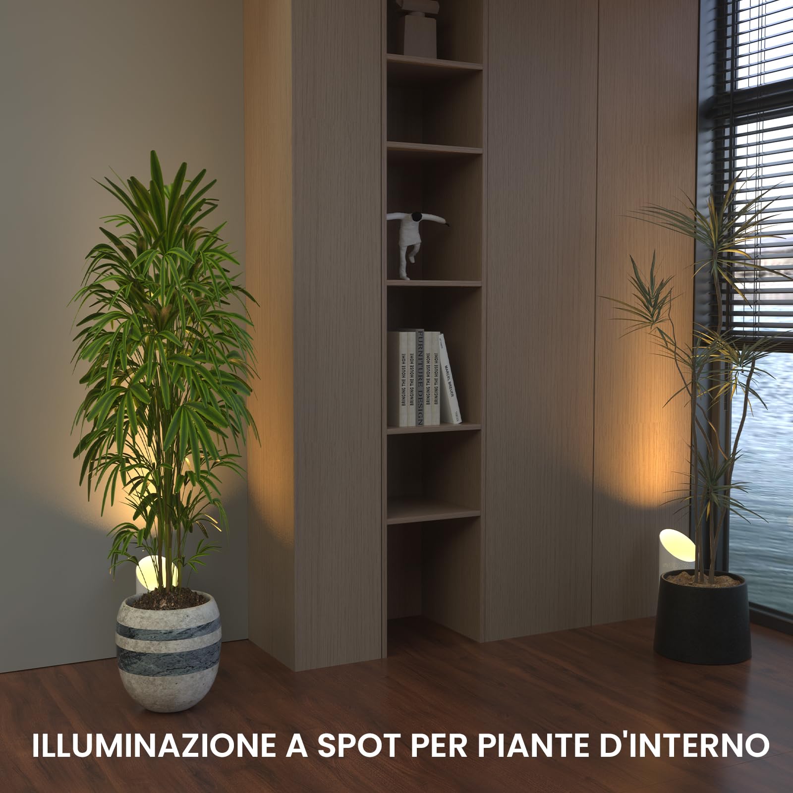 Led Uplight Spot 5W Lampada da Terra con Interruttore, Lampada da Terra per L'Illuminazione Indiretta, Lampada da Sosta Inclusa GU10 Lampada a Led Warmweiss 3000K, 2 Pezzi