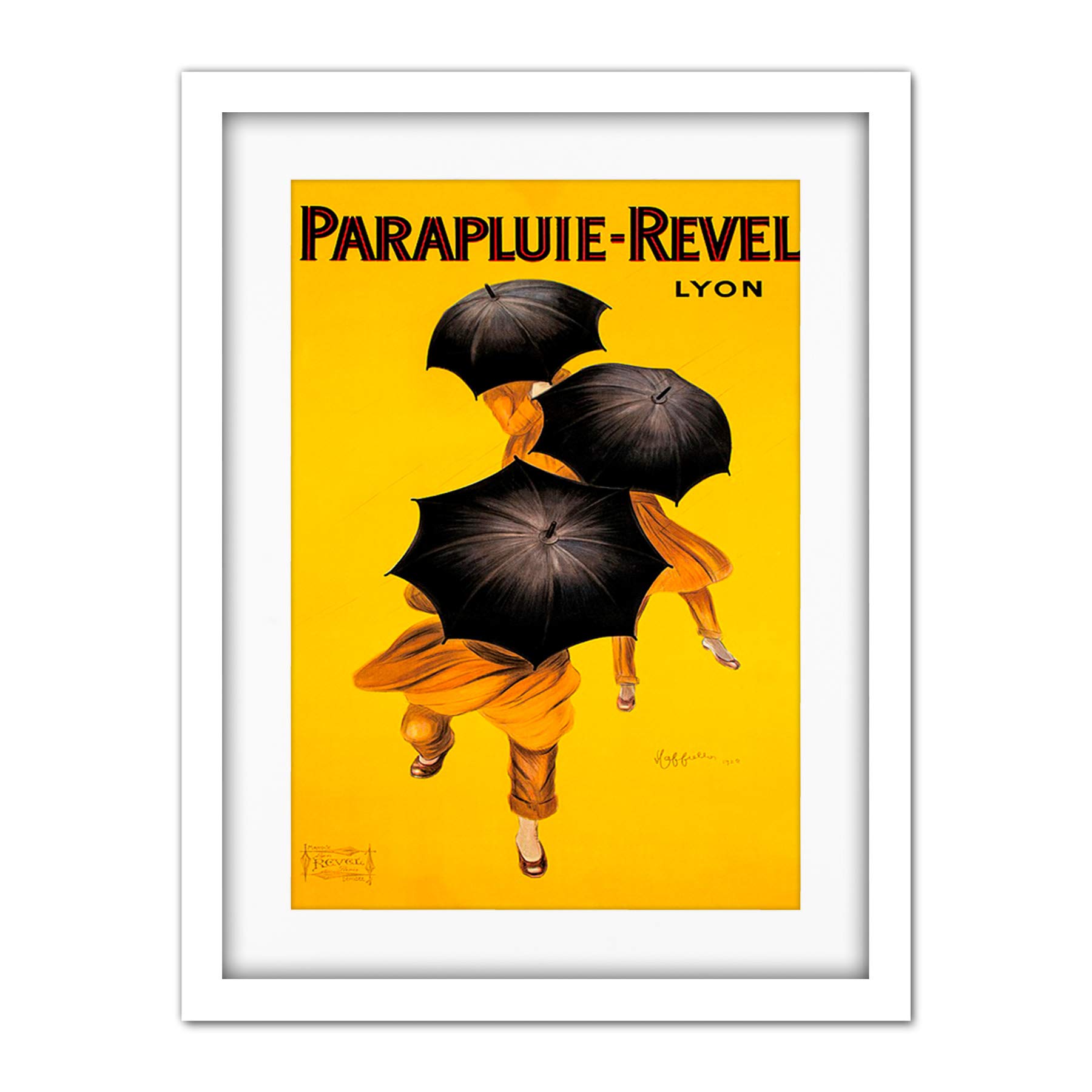 Wee Blue Coo Parapluie Revel Umbrella Rain Lyon France Artwork Framed Wall Art Print 18X24 Inch