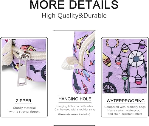 Miniatura 117 de Organizador multifuncional de cartera, bolsa de viaje impermeable con cremallera, estuche de almacenamiento de suministros de diario para cuadernos