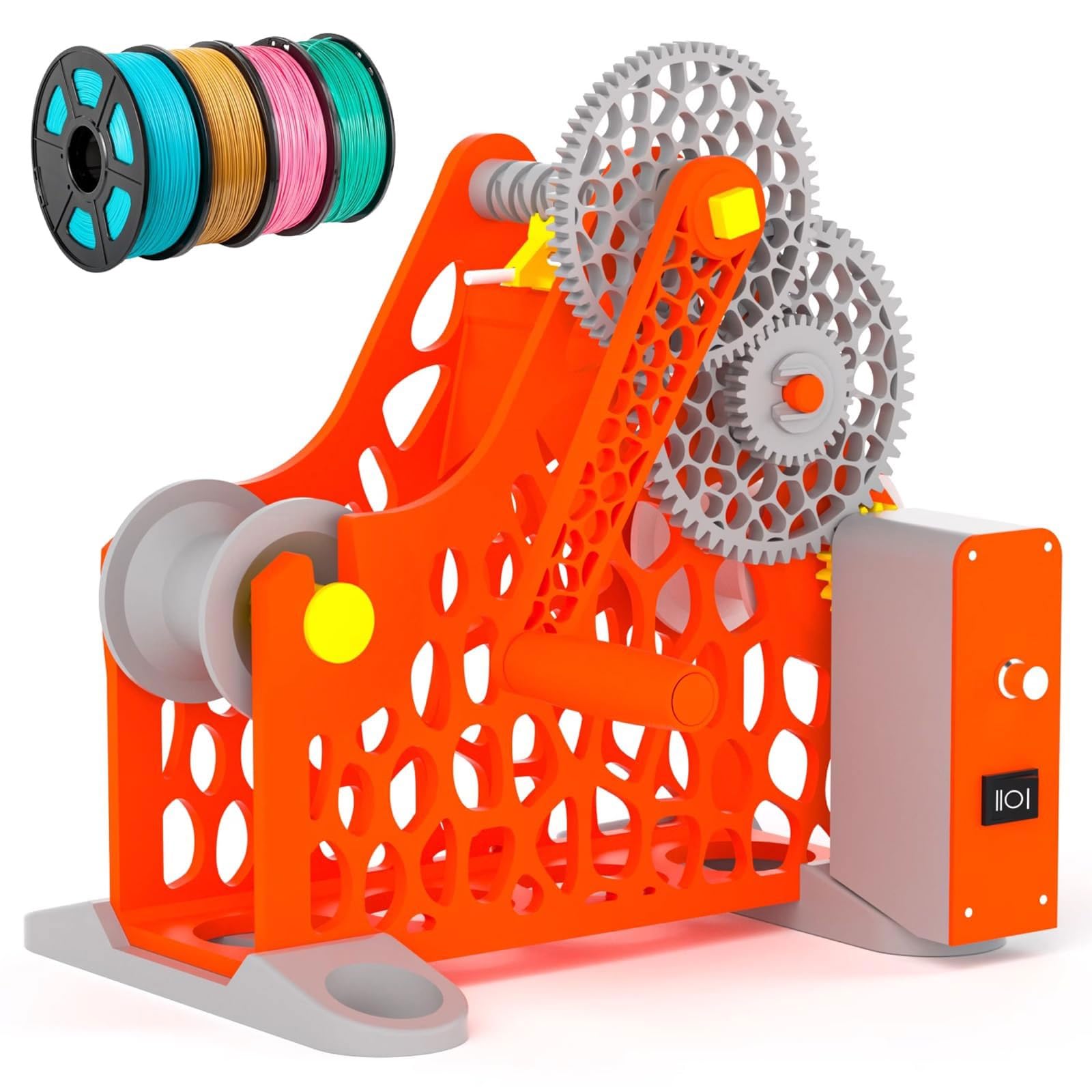 SXDMOUBK Electric Spool Winder, 3D Filament Respooler, Intelligent Retractor with 6W Motor, Detachable Module for Wires up to 1 Kg, Ideal for 3D Printing Enthusiasts