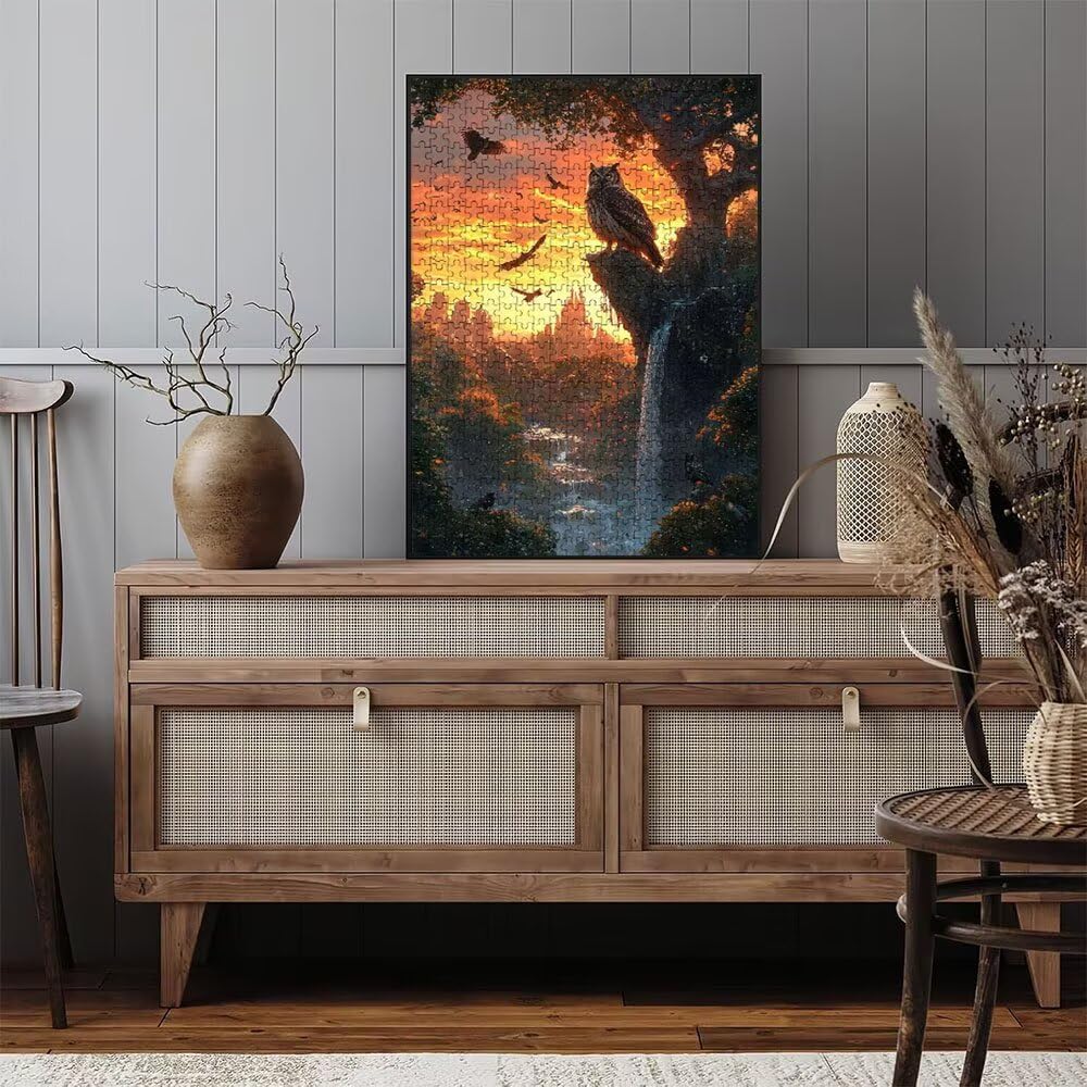 Puzzle 4000 sztuk, zachód słońca wodospad puzzle dla dorosłych 4000, drewniane puzzle, klasyczne gry edukacyjne, niemożliwe wyzwanie, rodzina gier, kreatywny prezent DX0YL1-903