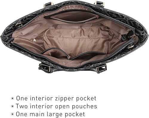 Miniatura 4 de DASEIN - Bolsa de mano para mujer, bolsa tipo bandolera, asa superior, bolsa plana para trabajar