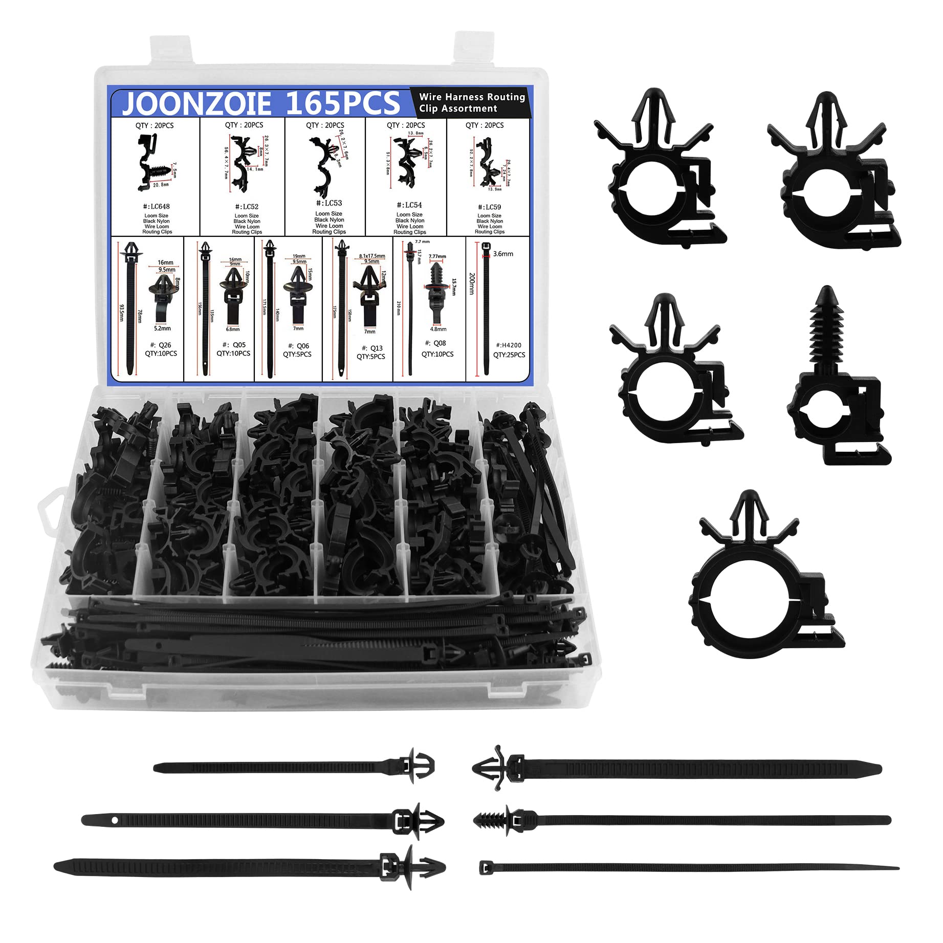 Buy Car Harness Routing Clips 165PCS Assortment 10 Different Sizes