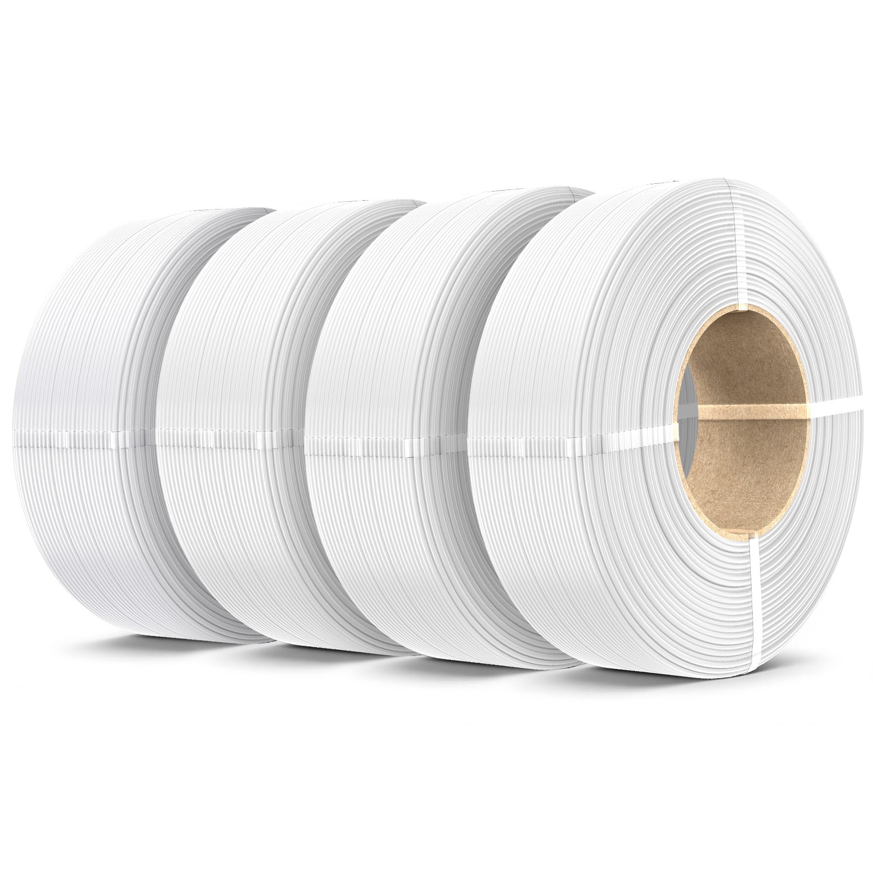 SUNLU 4KG PLA+2.0 3D Drucker Filament Refill, Hochzähes PLA+ Filament Bundle, No Spulen 3D Filament 1,75mm Für Bambu Lab 3D Druckern, 1KG/Rolle, 4 x Weiß