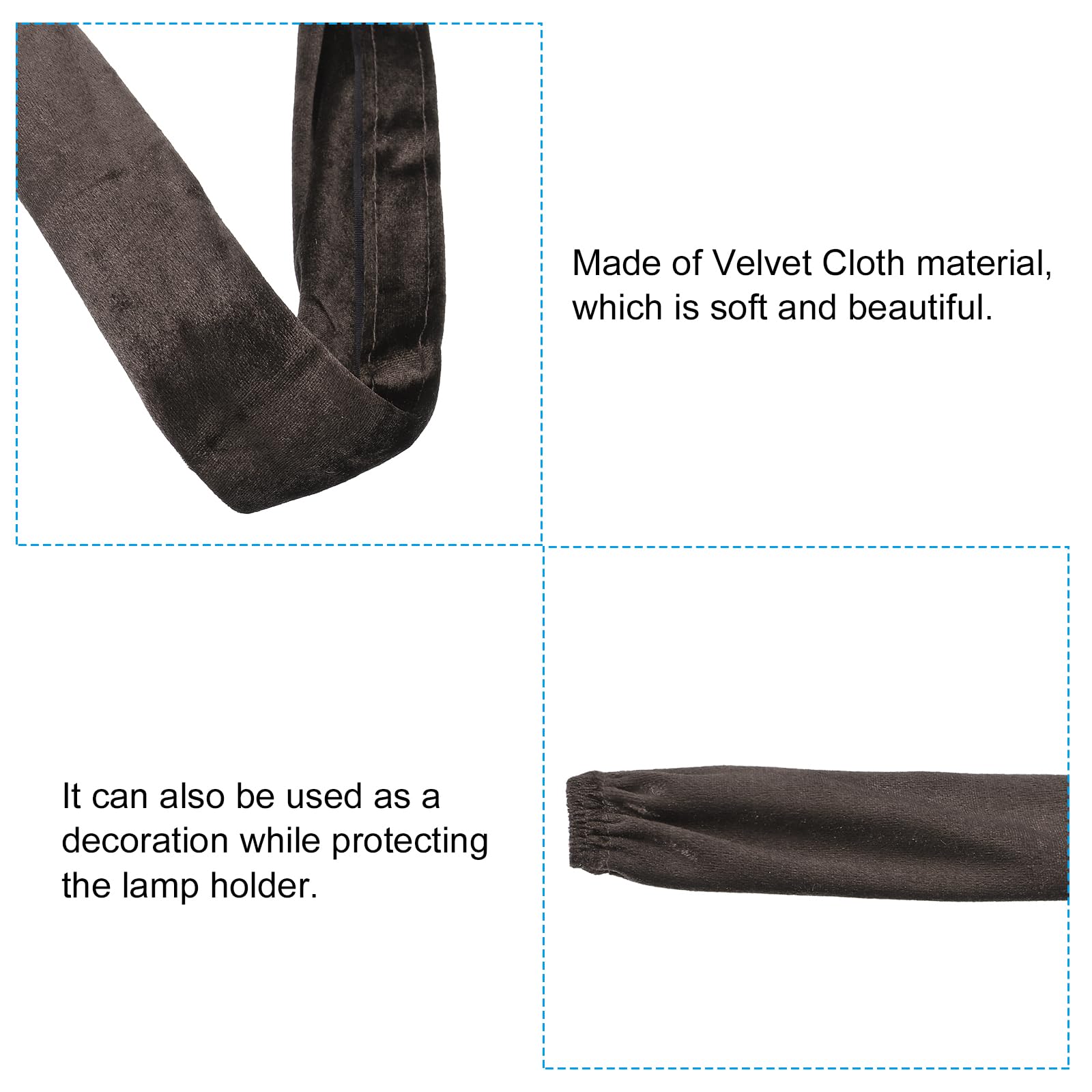PATIKIL 1.97" x 6Ft Chandelier Chain Cord Cover, 1 Pcs Velvet Cloth Fabric Chain Sleeve for Chandelier Wires Swing, Cable, Coffee - Image 3