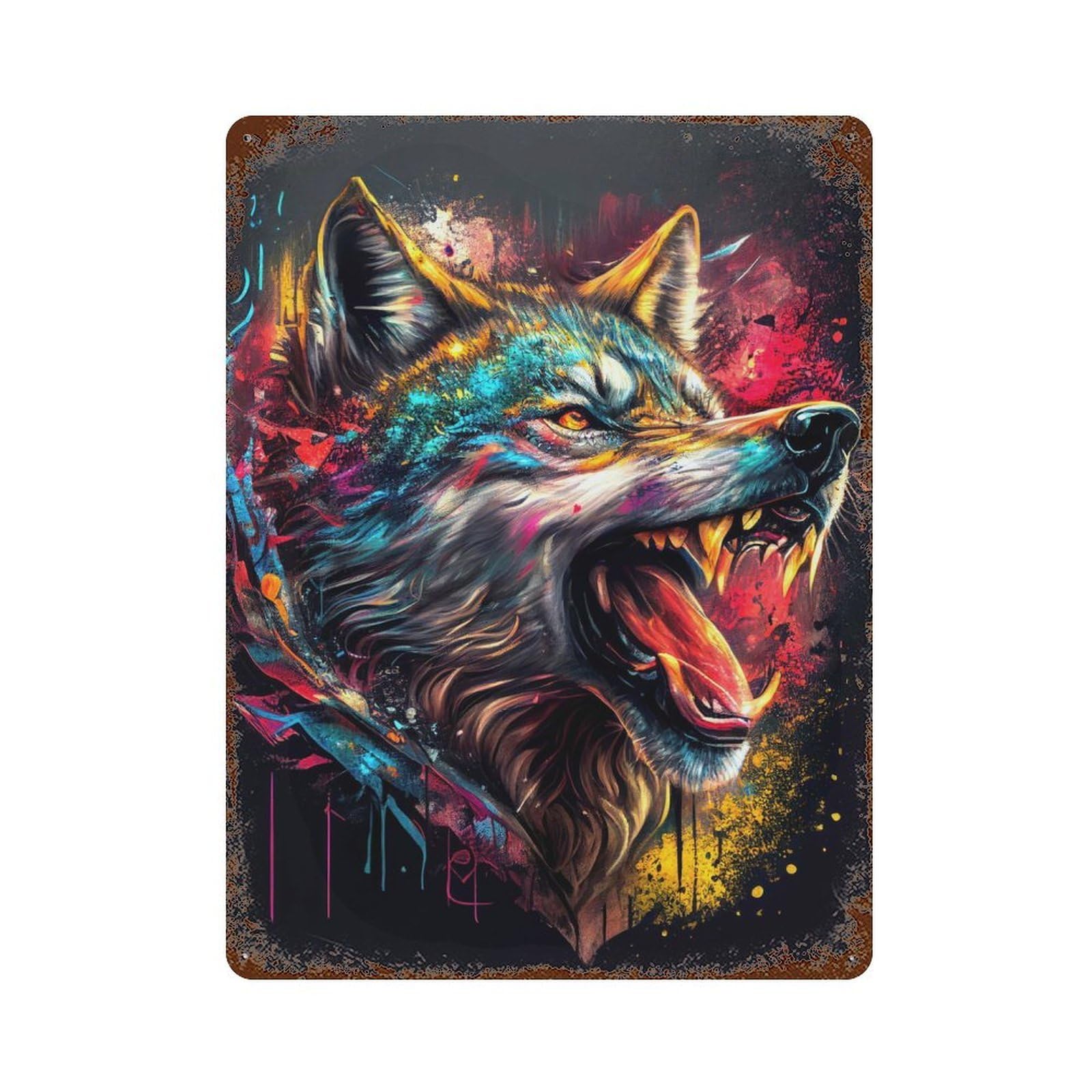 The Pirate Wolf Decorative Tin Sign 15.7"x11.8", Ideal for Basement, Hobby Room And Garage Decor