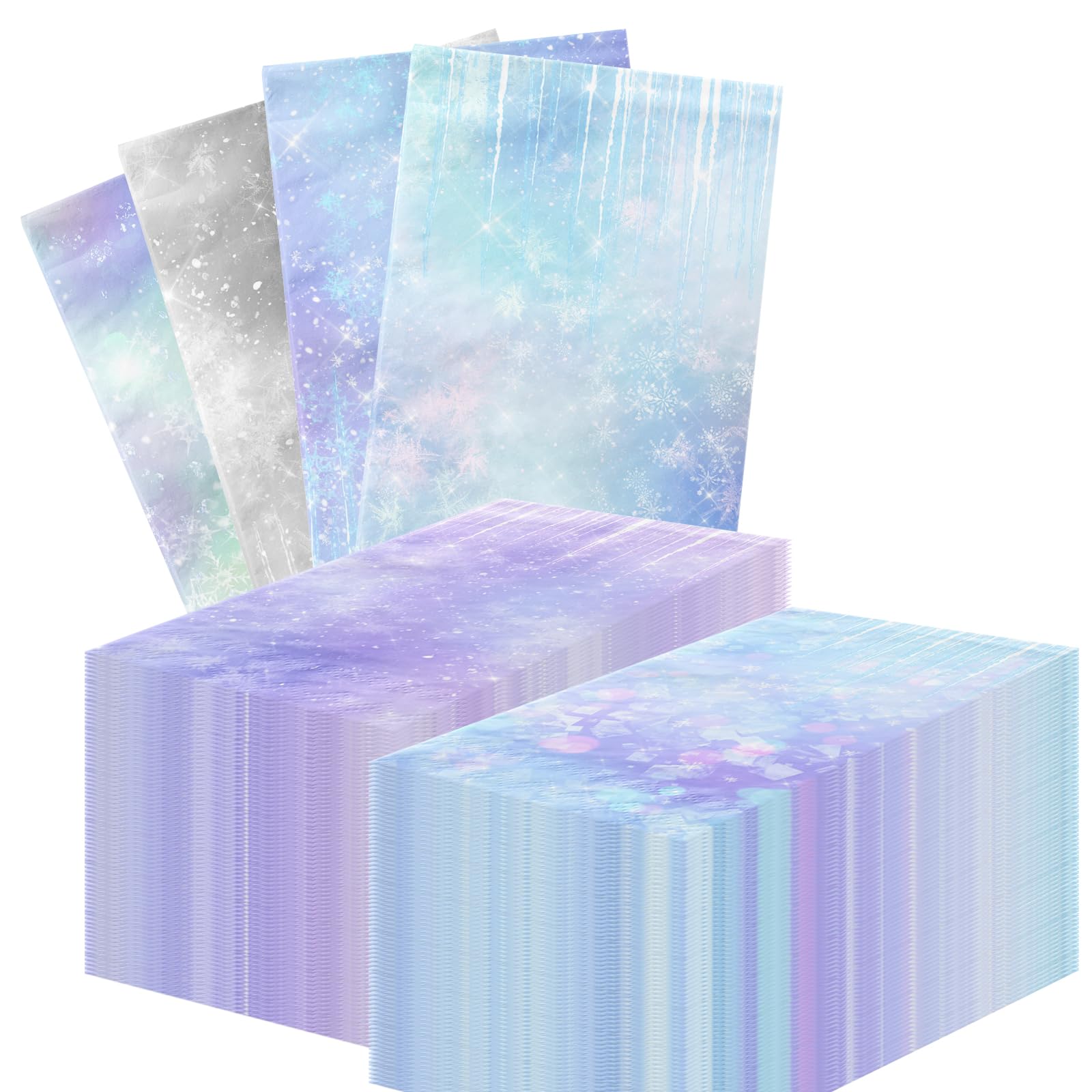 Winter Theme Napkins,40pcs Blue and Purple Snowflake Winter Wonderland Cocktail Napkins for Winter Christmas Holiday Bathroom Decorations