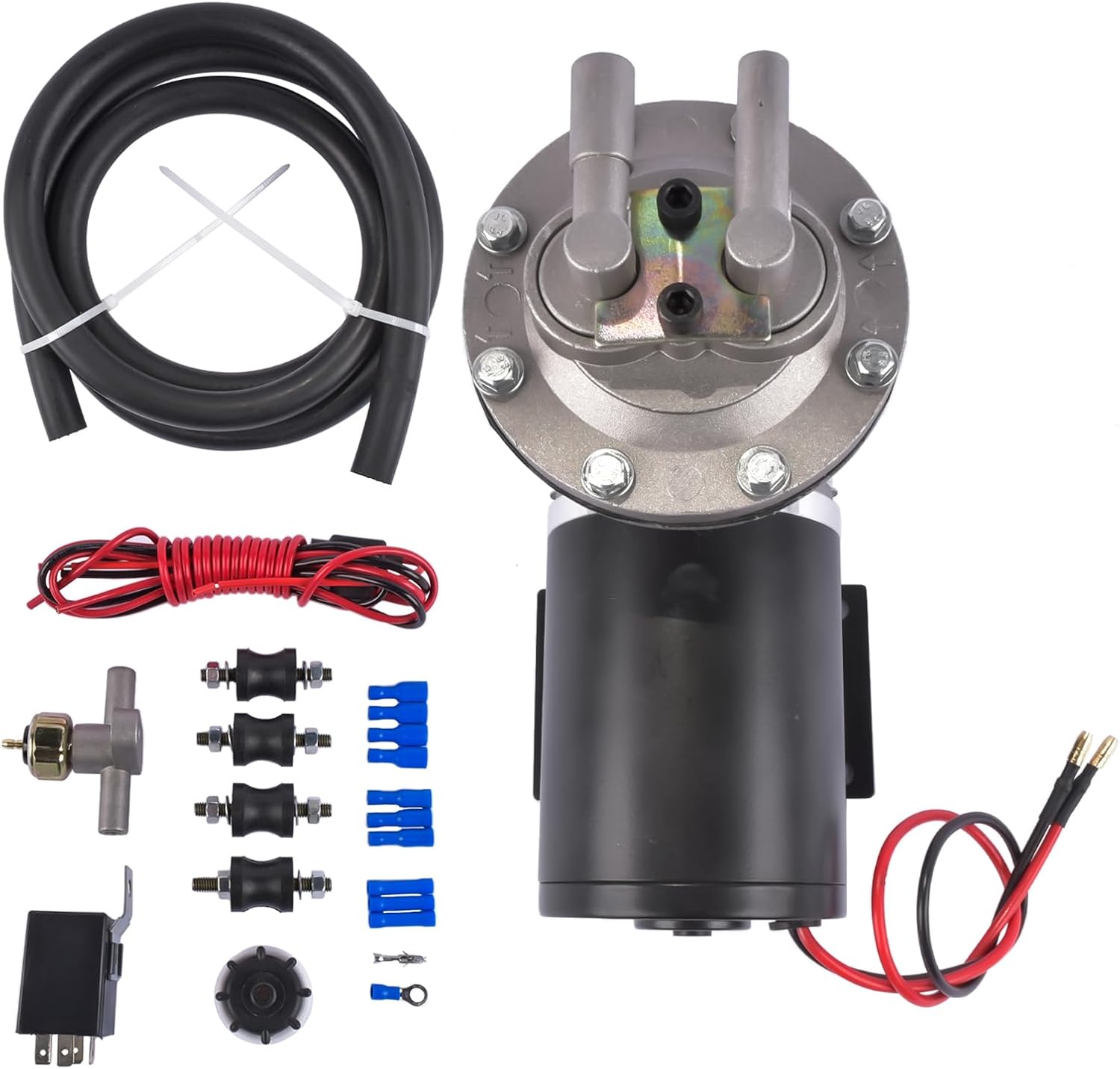 12V Electric Vacuum Pump Kit, 28146 Universal Brake Booster Pump for Cars & Trucks (18" to 22" Installation) w/Installation Kit, High Performance Vacuum Pump for Brake Assist