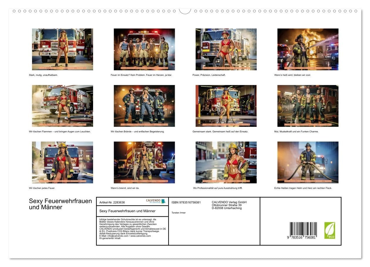 Sexy Feuerwehrfrauen und Männer (hochwertiger Premium Wandkalender 2027 DIN A2 quer), Kunstdruck in Hochglanz: Feuerwehrfrauen und Männer wirken oft ... ausstrahlen. (CALVENDO Erotik)