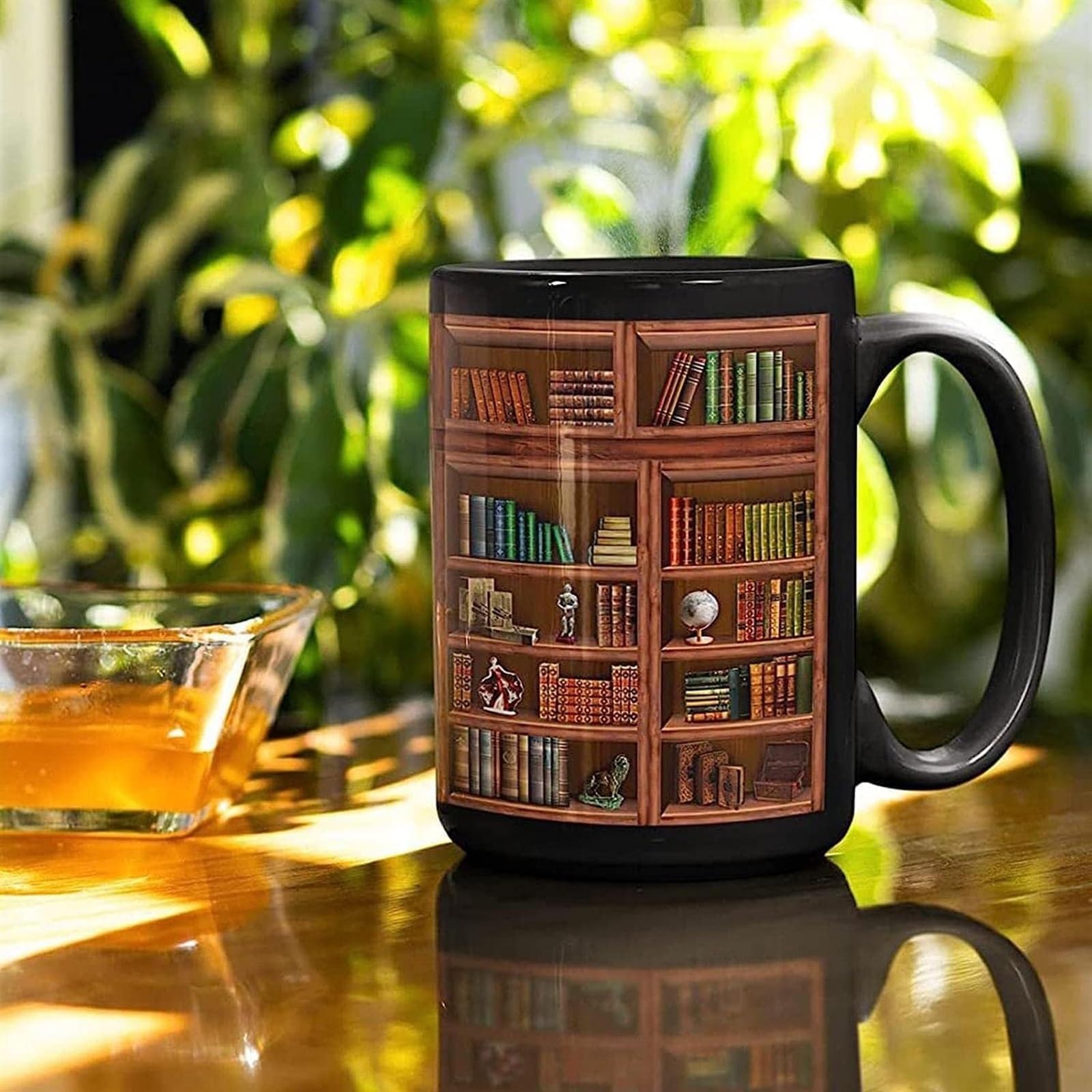 KanDuo Personalisierte Kaffeetasse, Keramik-Trinkbecher, Keramik-Wassertasse, Kaffeetasse, Buch-Kaffeetasse – lustige Keramik-Buchclub-Tasse, 430 ml, beidseitig Bedruckte Bücherregal-Tasse f