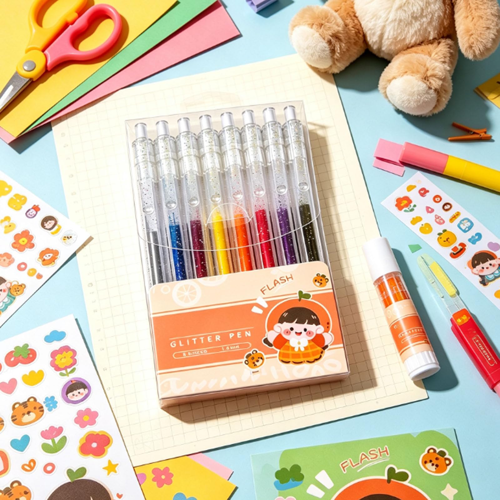 Ensemble De Stylos à Paillettes à Séchage Rapide, Stylos à Encre Pailletée (Couleur 48)