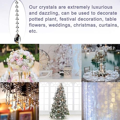 Miniatura 5 de Fushing cuentas de cristal en forma de gota, prismas colgantes, candelabro de techo de 1 pie, 10 unidades, Transparente, 38mm