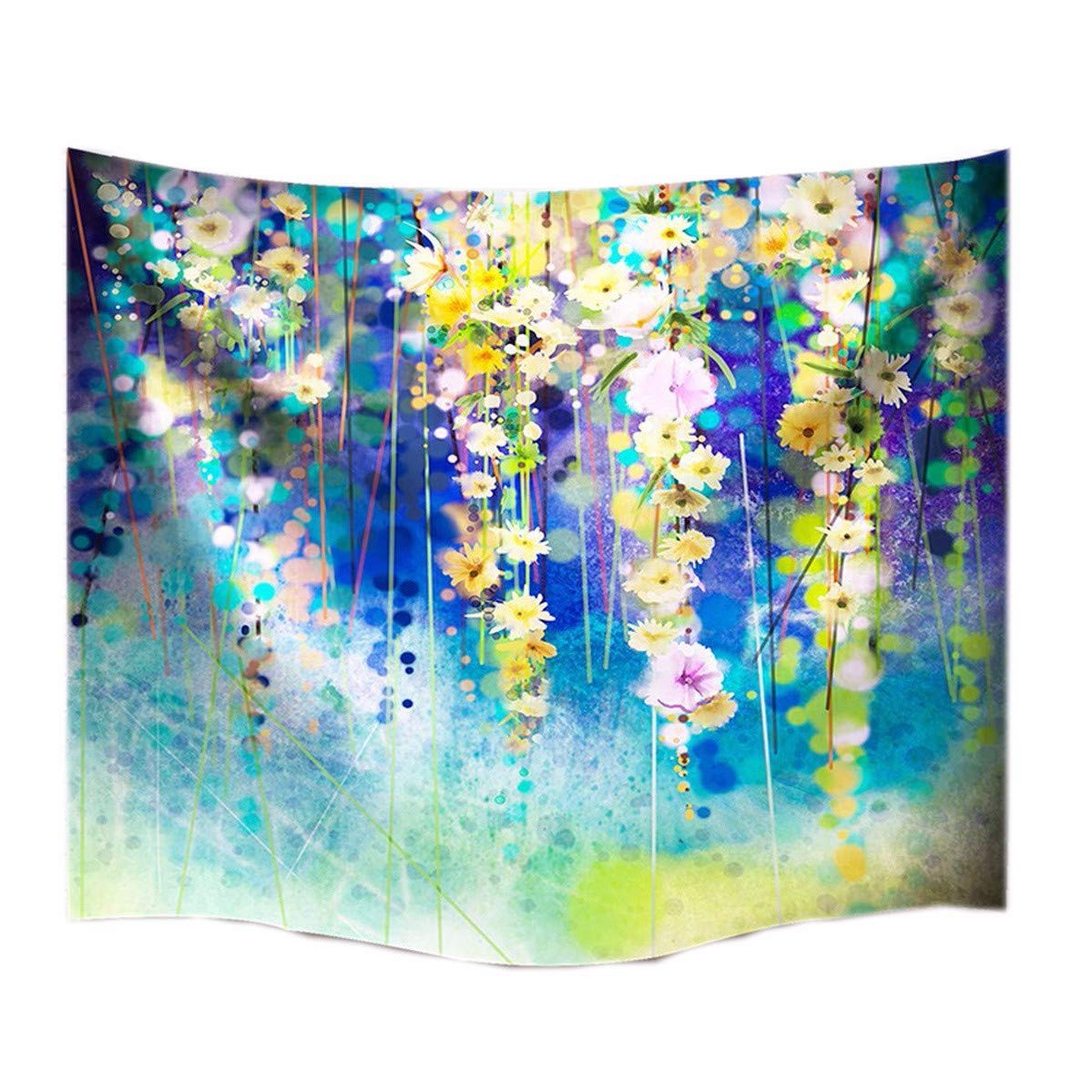 Aquarelle fleur cru mur d'impression tapisserie textile colorée