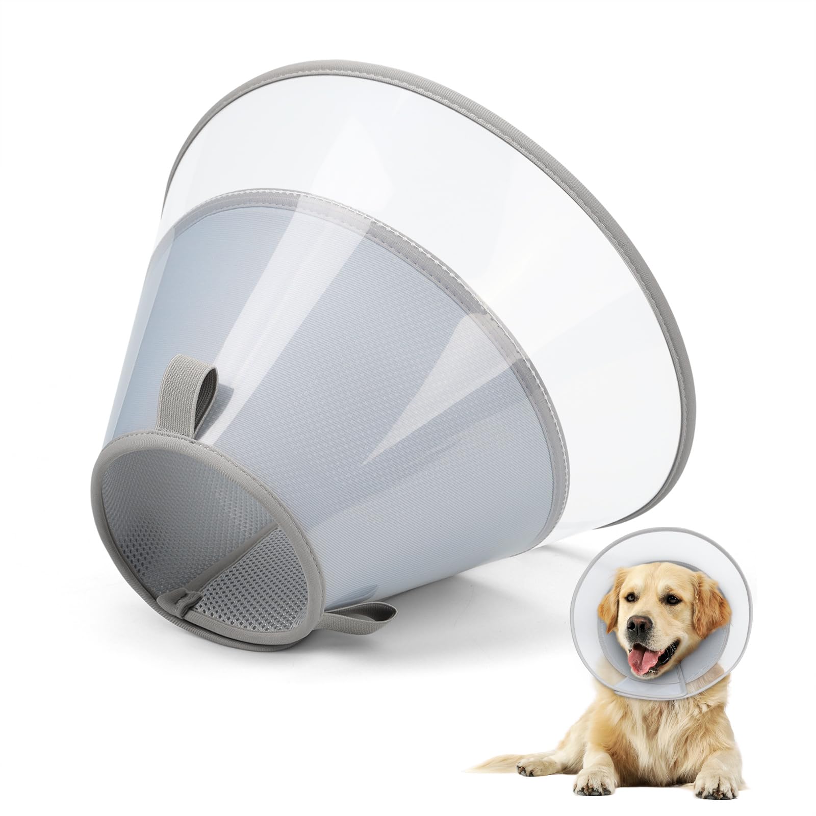 Photo 1 of Dog Cone Collar with Soft Liner to Stop Licking, Elizabeth Recovery Collar After Surgery for Large Medium Dogs, Comfortable Pet Head Cone Alternative for Neutering Spay Injury (XL)