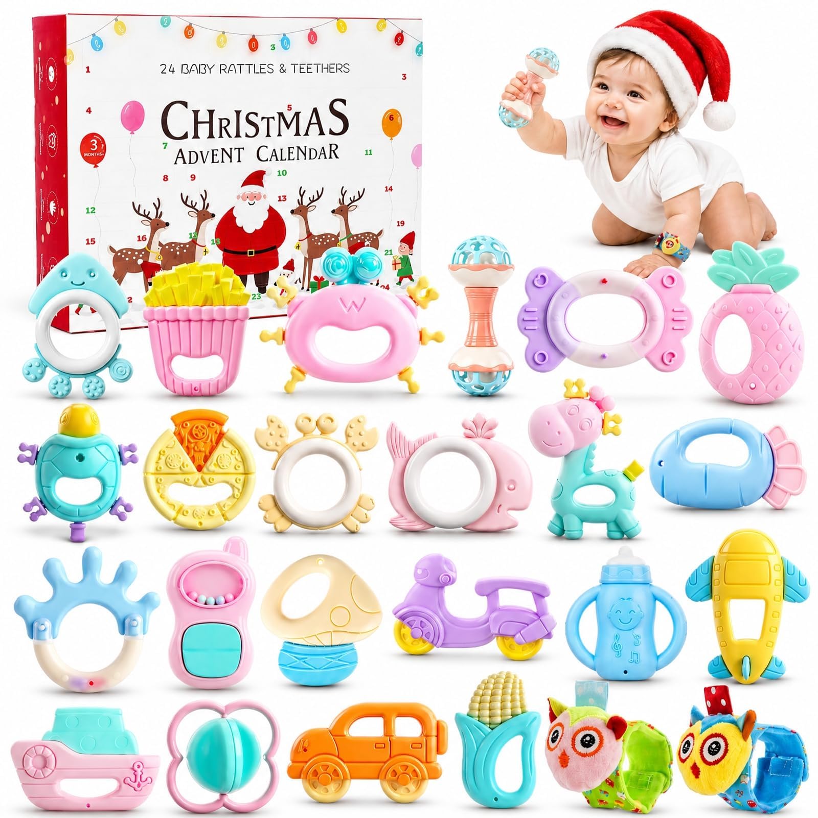 Baby Advent Calendar 2026, 24 Baby Toys for Ages 3+ Months, Christmas Gift