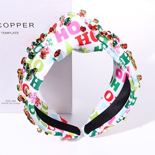 Miniatura 6 de Diadema de Navidad para mujer, accesorios de Navidad, árbol de Navidad, copo de nieve, reno, bastón de caramelo, diadema anudada con perlas de