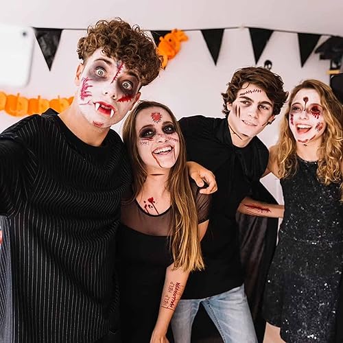 Miniatura 10 de 16 hojas de tatuajes de Joker, tatuajes de Harley Quinn, tatuajes para escuadrón suicida perfectos para Halloween, disfraces, accesorios de Harley