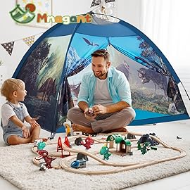 Mnagant Dinosaur Kids Play Tent-61x61x45Realistic Dinosaur Kids Tent Indoor & Outdoor, Pop Up Play House for Kid, Boys & Girls Age 3-12