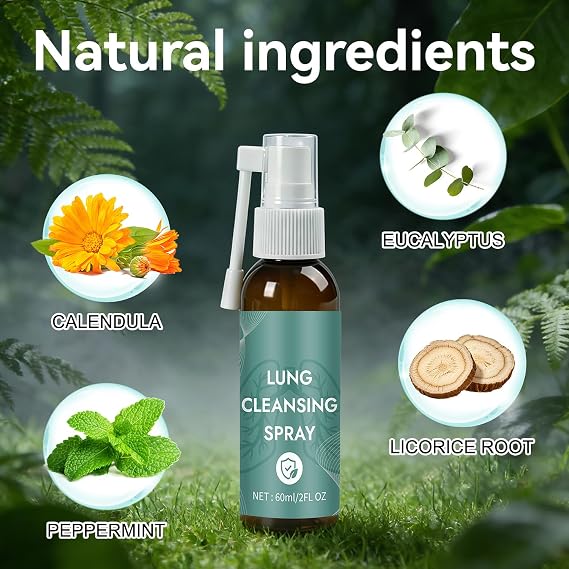 2pcs Lung Cleansing Spray, Natural Herbal Lung Cleaning Spray