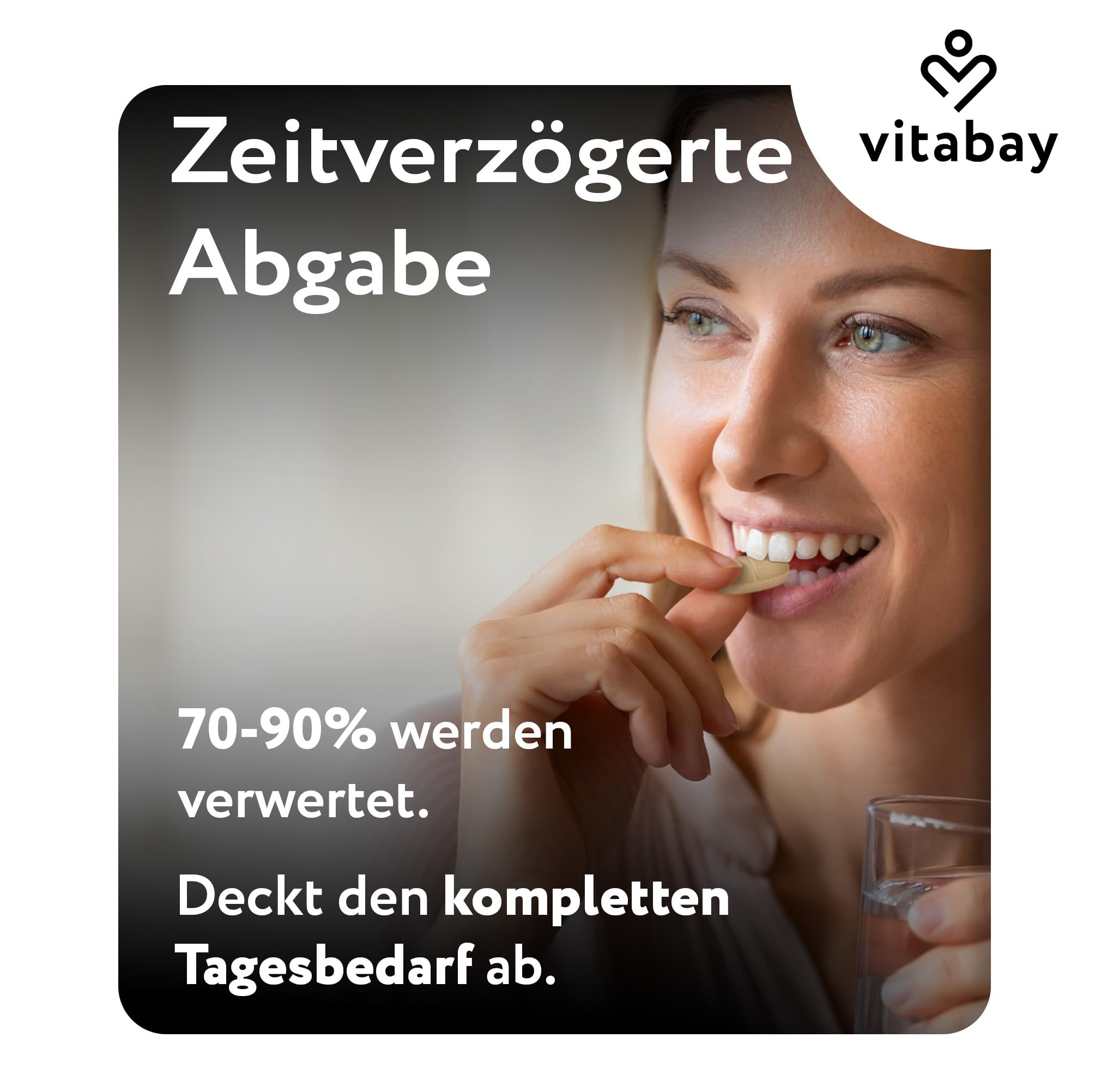 Vitabay Vitamin C 1000 mg – 250 vegane Time Released Tabletten – gepuffertes Vitamin C mit Citrus-Bioflavonoiden – ohne unnötige Zusätze, laborgeprüft – Vorrat für 250 Tage