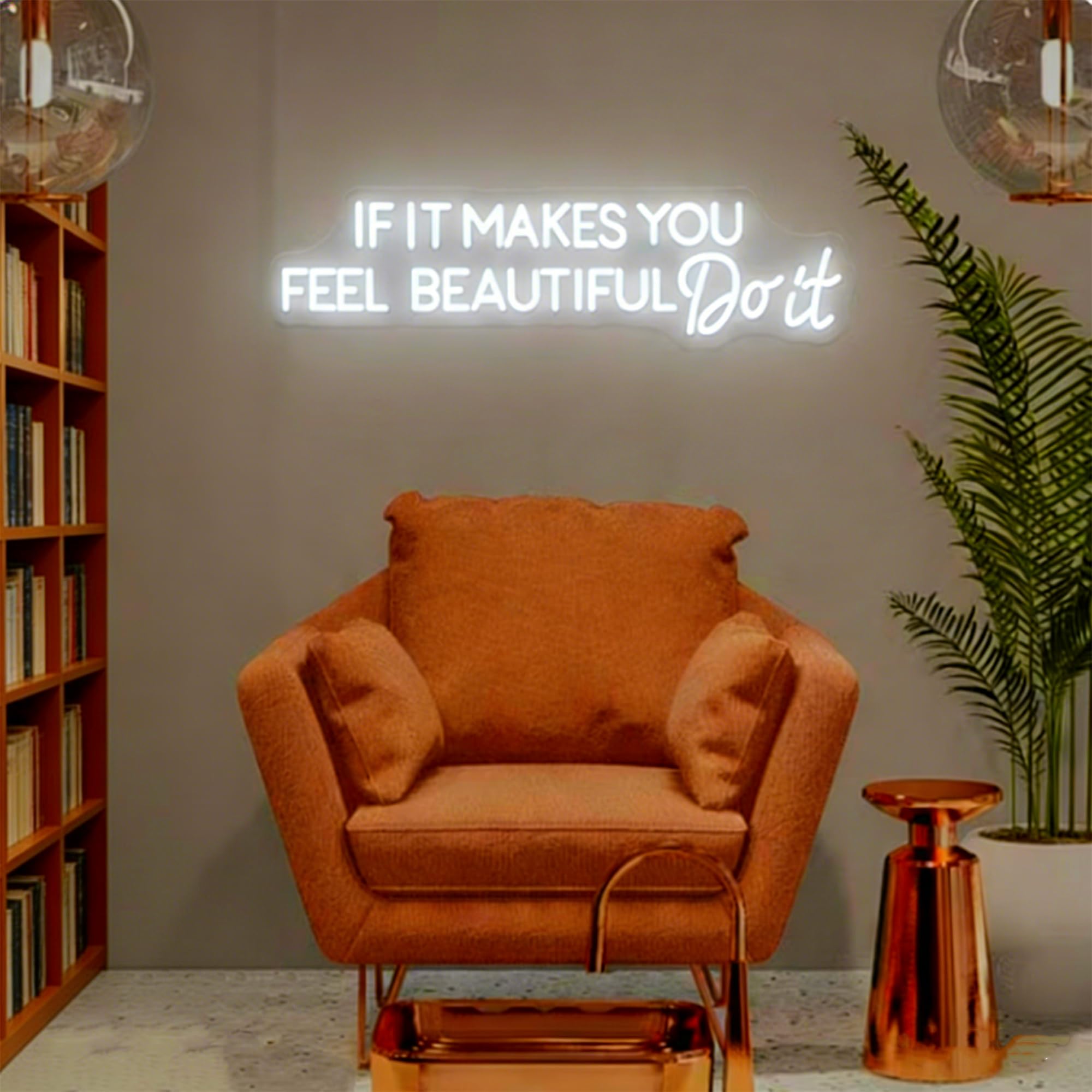 If It Make You Feel Beautiful Do It Led Dimmable Neon Sign for Home Bathroom Spa Beauty Cosmetic Salon Wall Decor,Spa Day Gifts for Women,Spa Products Aesthetic Center Salon Door Decorative