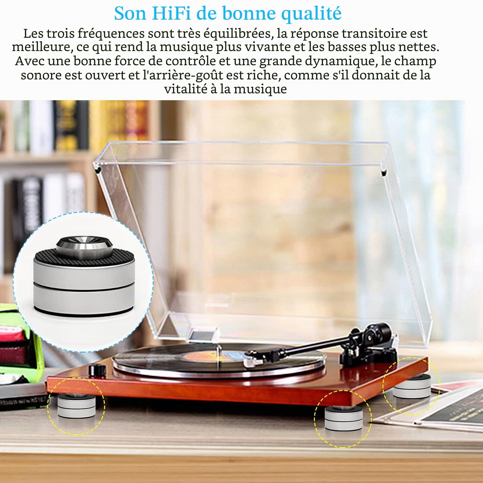 Tertullus 4pied Haut-parleur HiFi Shock Amortisseur Subwoofer Pieds