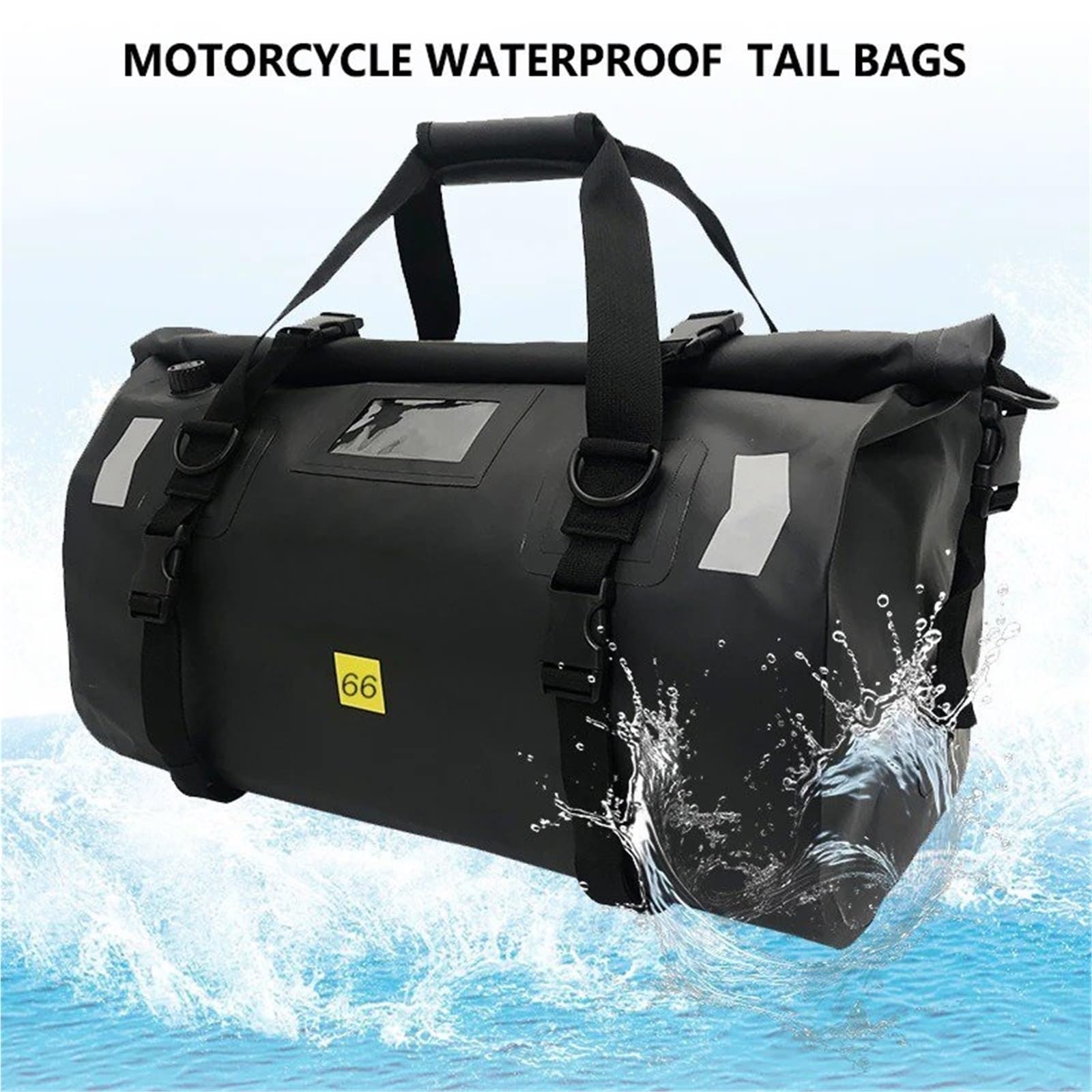 Bagagerie Moto Sacs Arrière Universels Étanches pour Moto 40l 66l Sac DSiège Durable Casque Haute Capacité Équitation Motocross Plein Sacs de Porte-Bagage(66L-Khaki)