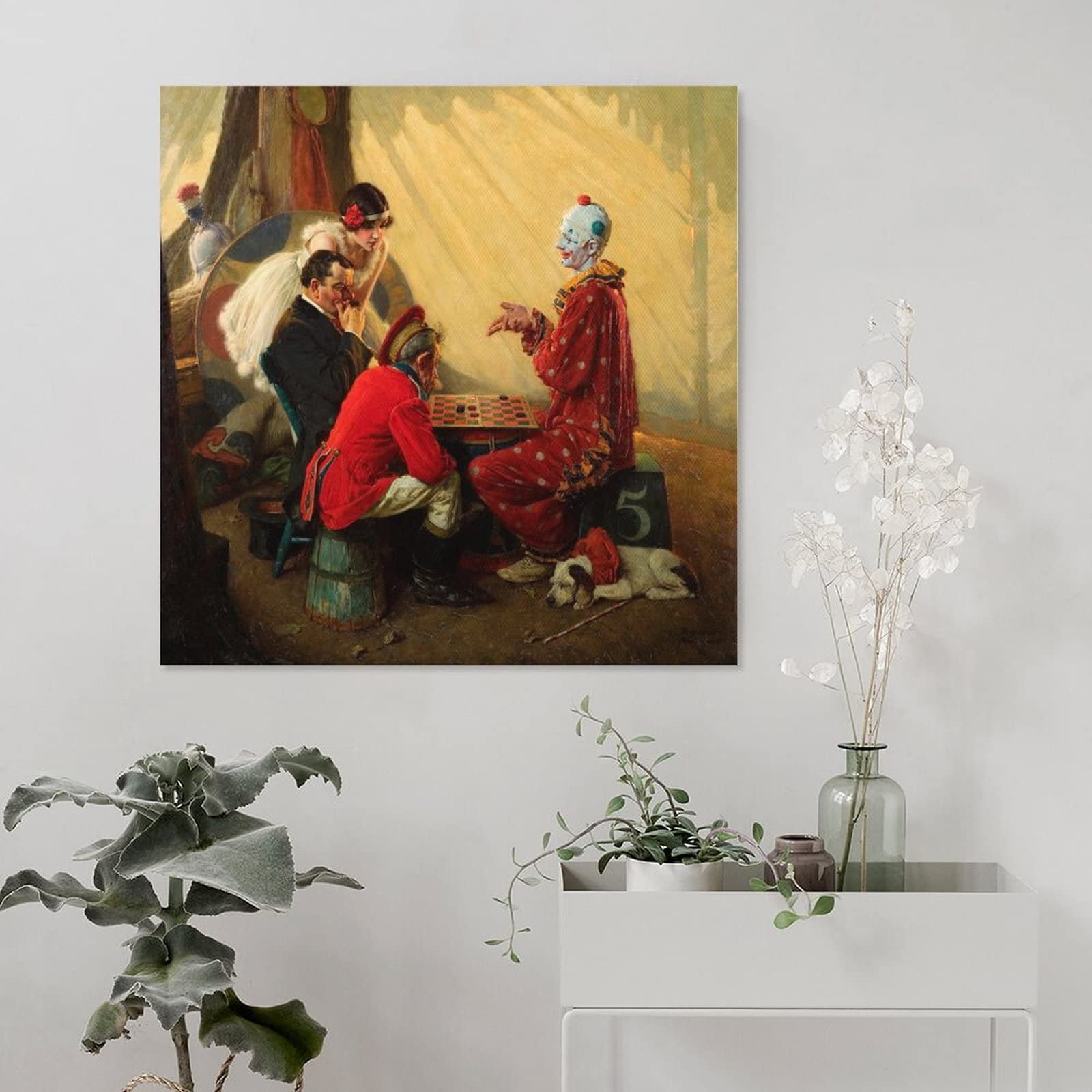 35+ Norman Rockwell Painting on Canvas Checkers (Game with Circus