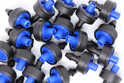 DripRack 2.1 LPH Metzer Pressure Compensating Dripper Emitters, 100-Pack for Drip Irrigation Systems
