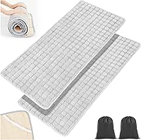 Vista 1 de Paquete de 2 protectores de colchón de espuma acolchada para camping, suave, portátil, con bolsa de almacenamiento, parte inferior impermeable