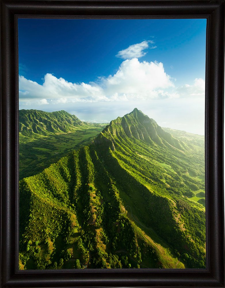 Frame USA Kualoa Valley Framed 16.5"x12.5" by Cameron Brooks-CAMBRO138876 Print, 16.5x12.5, Bistro Expresso