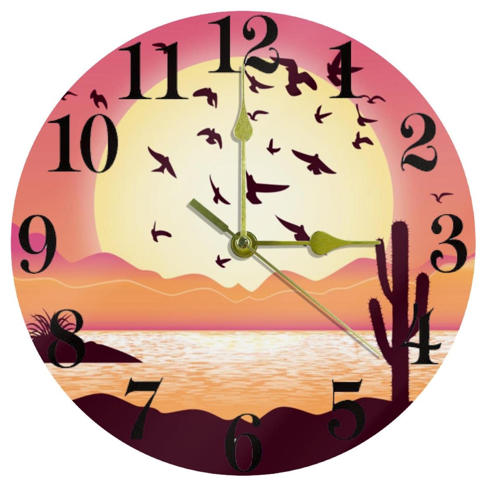Horloge murale à quartz silencieuse de 25,4 cm pour cuisine et bureau