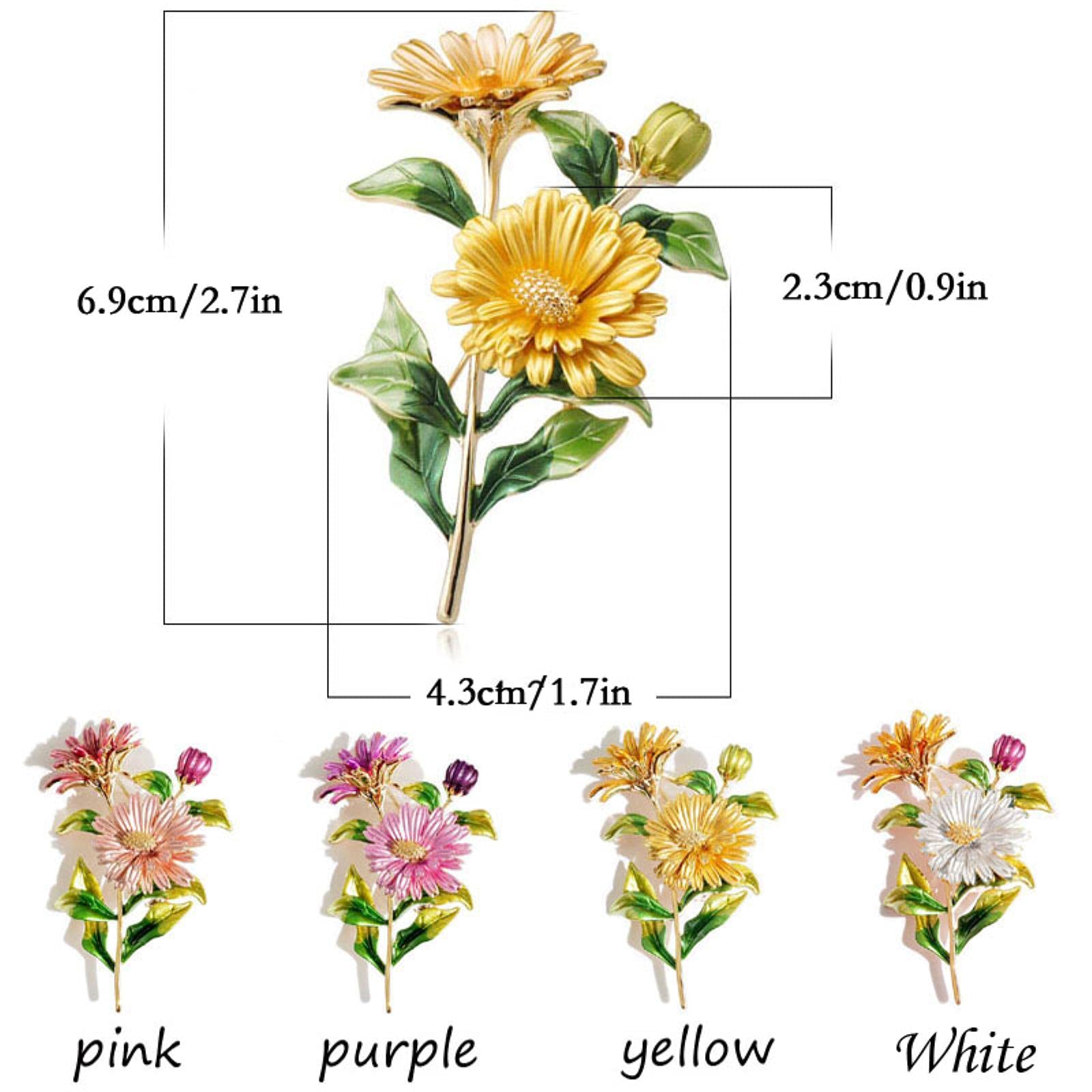 Broches Elegantes con Forma de Flor, Estilo Vintage, con Esmalte de peonía, para Mujer, joyería de Moda, broches para Banquetes.