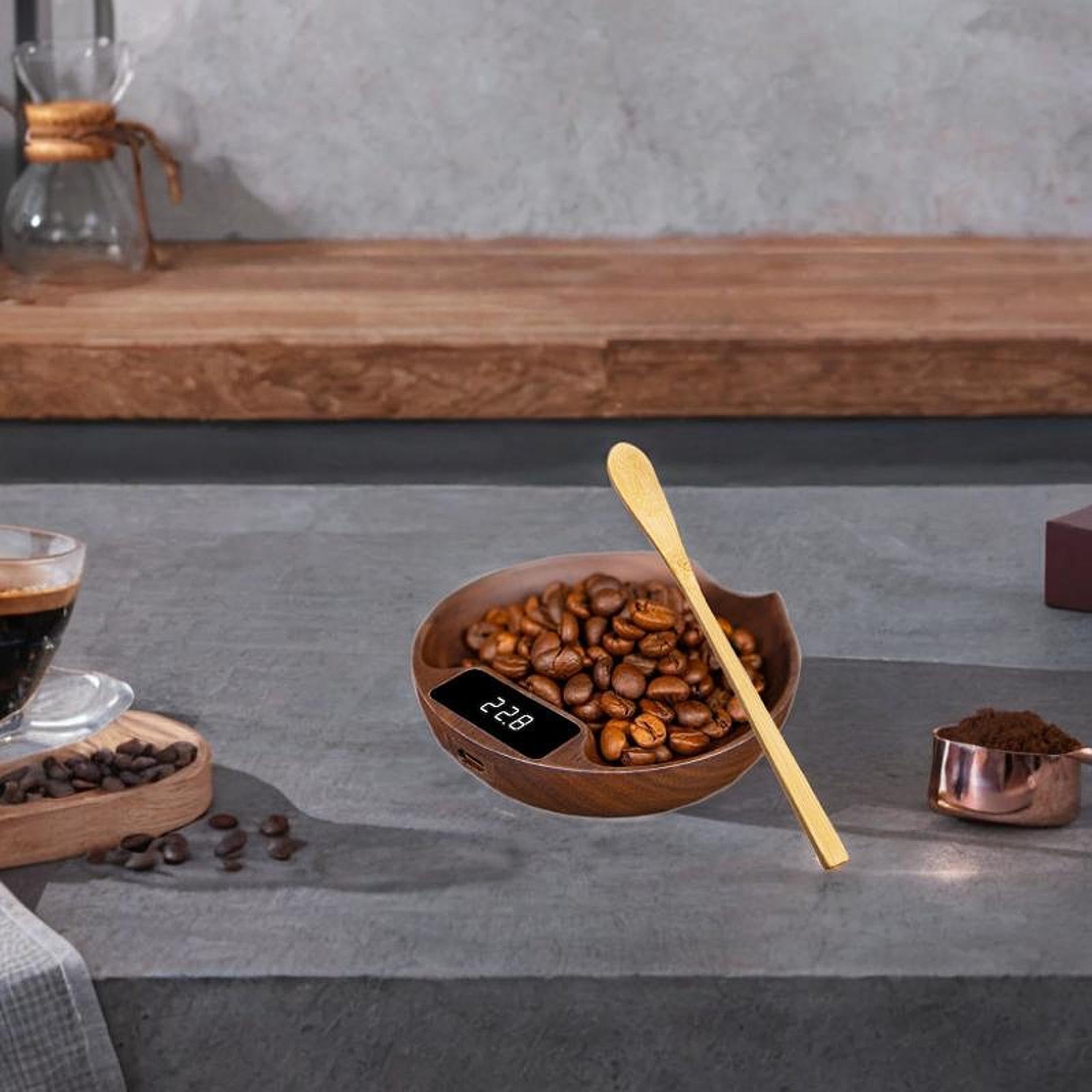 IOIUSKKU Bilancia da caffè ad precisione per la misurazione dei Marrone