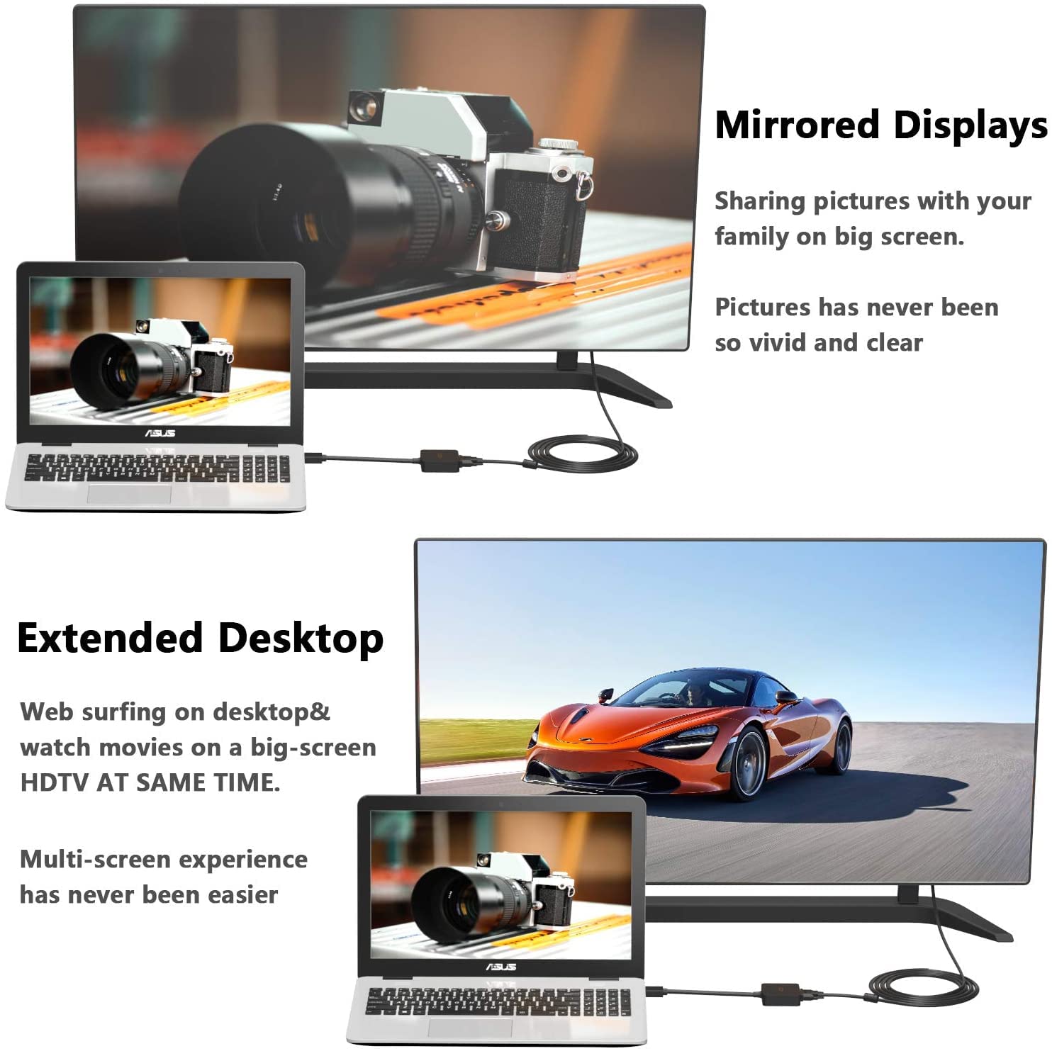 ICZI Adaptateur HDMI vers VGA 1080P Noir Convertisseur HDMI Mâle VGA Femelle
