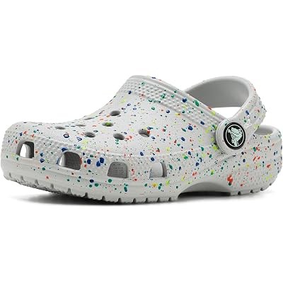 Детские сабо Crocs Classic Marbled, мульти светящиеся
