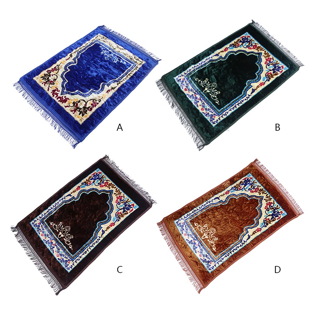 Tapis de prière épais en flanelle Motif floral