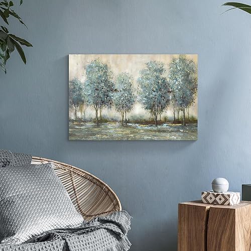 Miniatura 3 de Lienzo de pintura de árbol, arte de pared, bosque texturizado, paisaje, naturaleza, árboles, paisaje, ilustración, dormitorio, sala de estar,