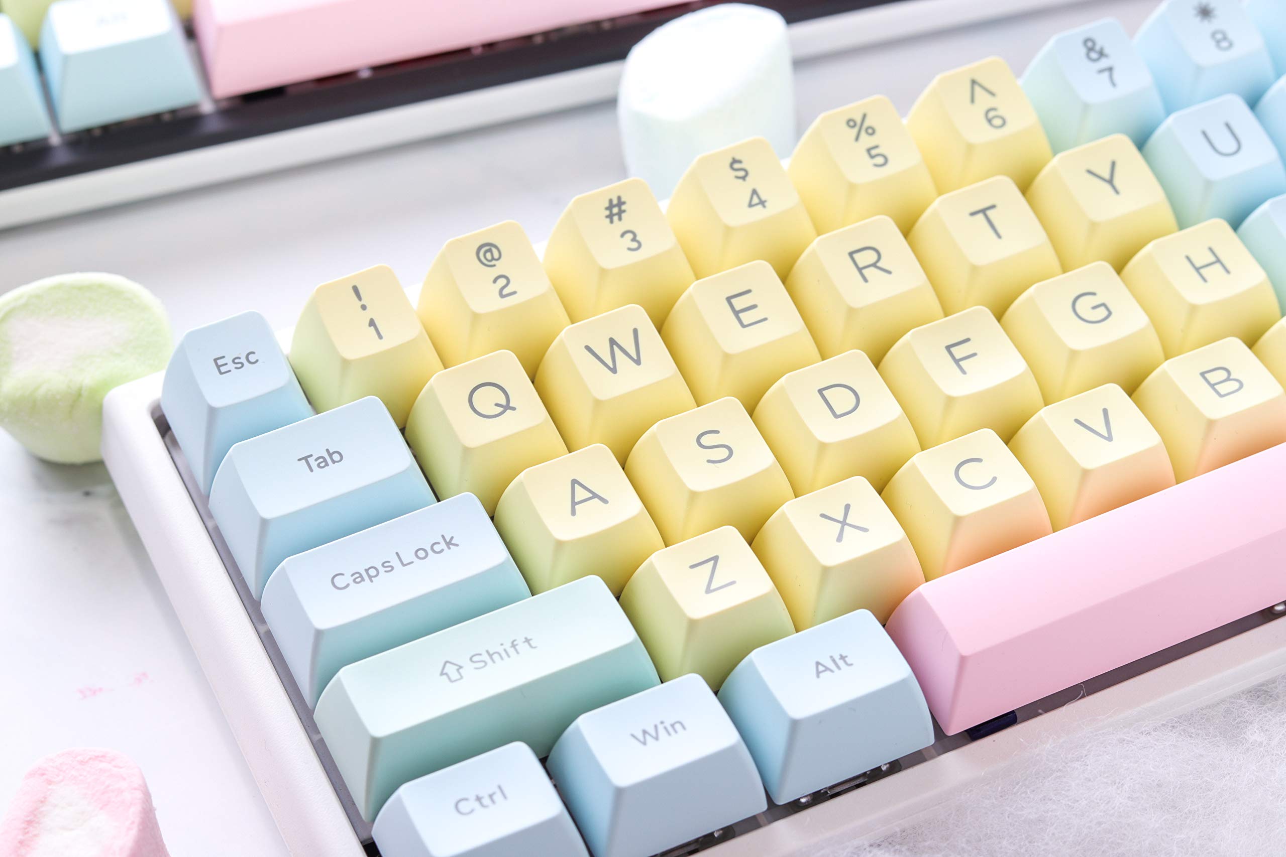 Ducky Cotton Candy SA Keycaps 108 ABS Doubleshot Set for Ducky