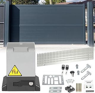 Jopassy Schiebetorantrieb 750W, Garagentorantrieb bis 1600kg,Schiebetorantrieb Set mit Fernbedienungen und Automatische Schließfunktion,Schiebetor Toröffner Tor Antrieb 12m,Torantrieb Wasserdicht