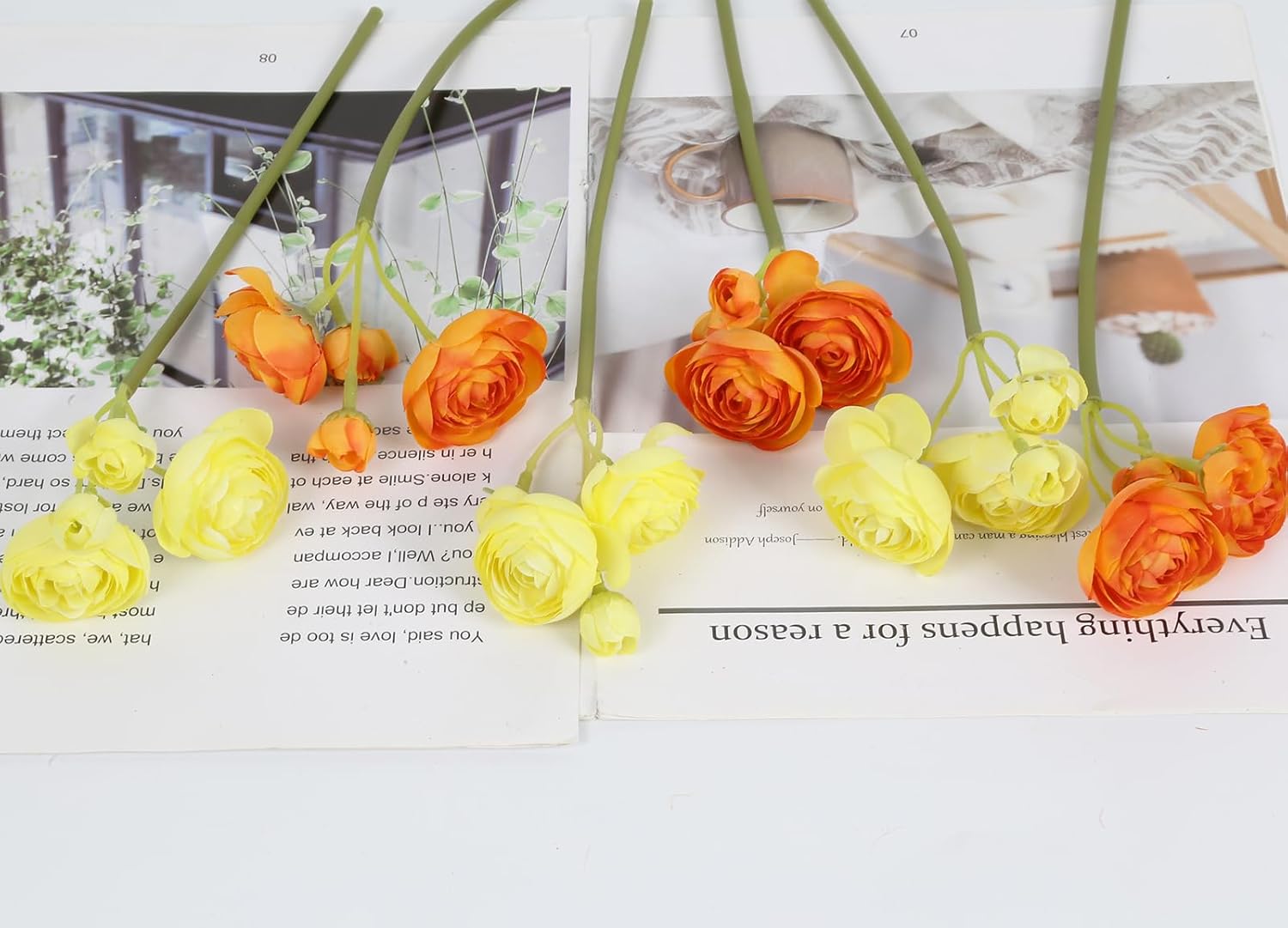 IPOPU Artificial Ranunculus Silk Flowers with Stems 12PCS Mini Fake Flowers for DIY Wedding Bouquet Bridal Shower Decorations Floral Filler Flowers Centerpieces (Orange Yellow) - Image 5