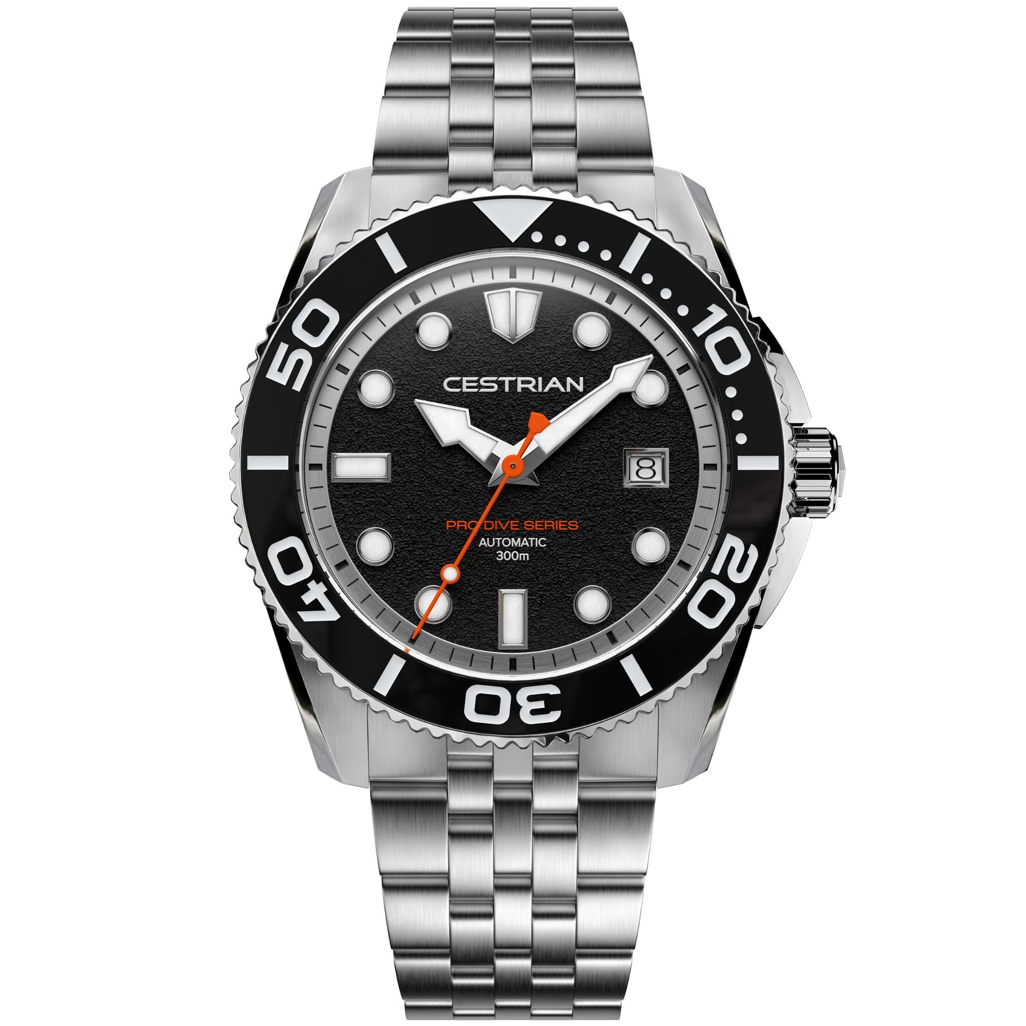 Cestrian Pro Dive - Reloj automático para Hombre de 42 mm, Caja y Pulsera de Acero Inoxidable 316L, Resistente al Agua hasta 300 m