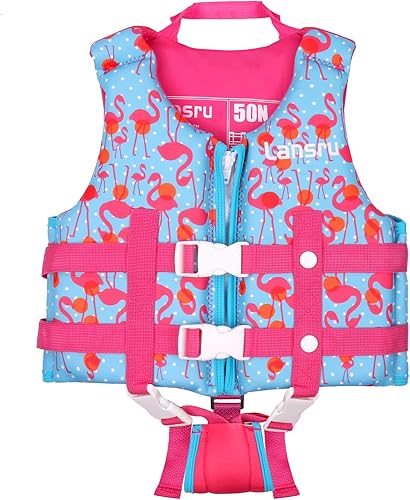 Chaleco de natación para niños, chaqueta flotante para niños y niñas, con correa de seguridad ajustable, adecuada para 1-9 años22-50 libras