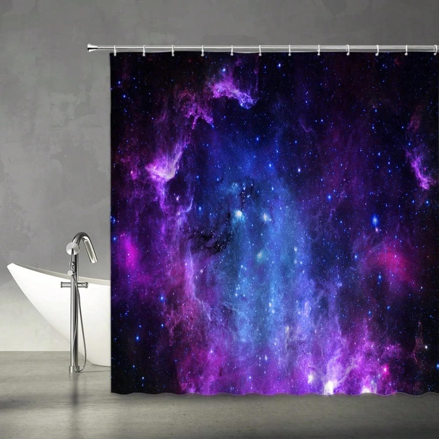 Rideau de douche nébuleuse espace en tissu 88x180cm