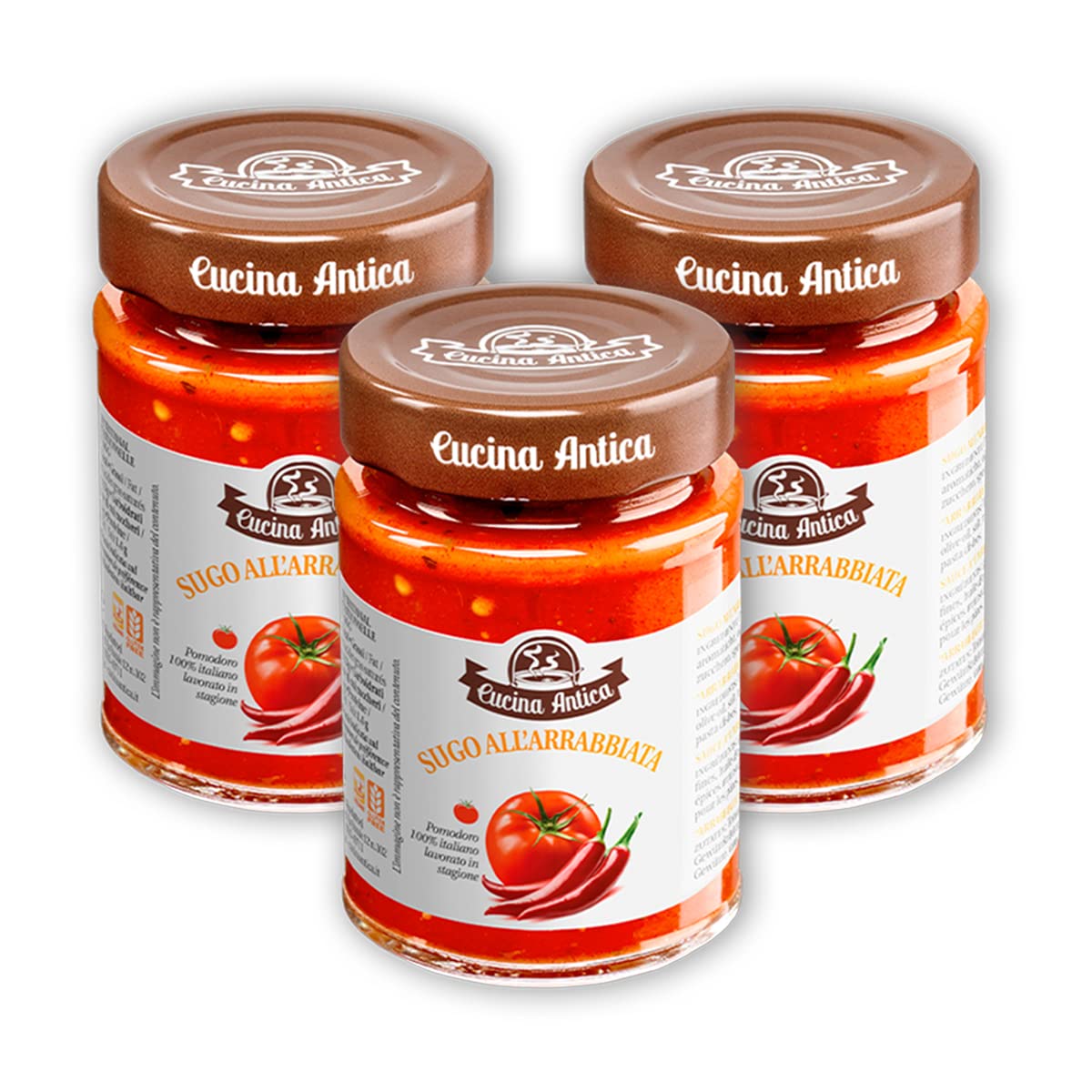 Cucina Antica Arrabbiata-Soße 3 Gläser 190 g