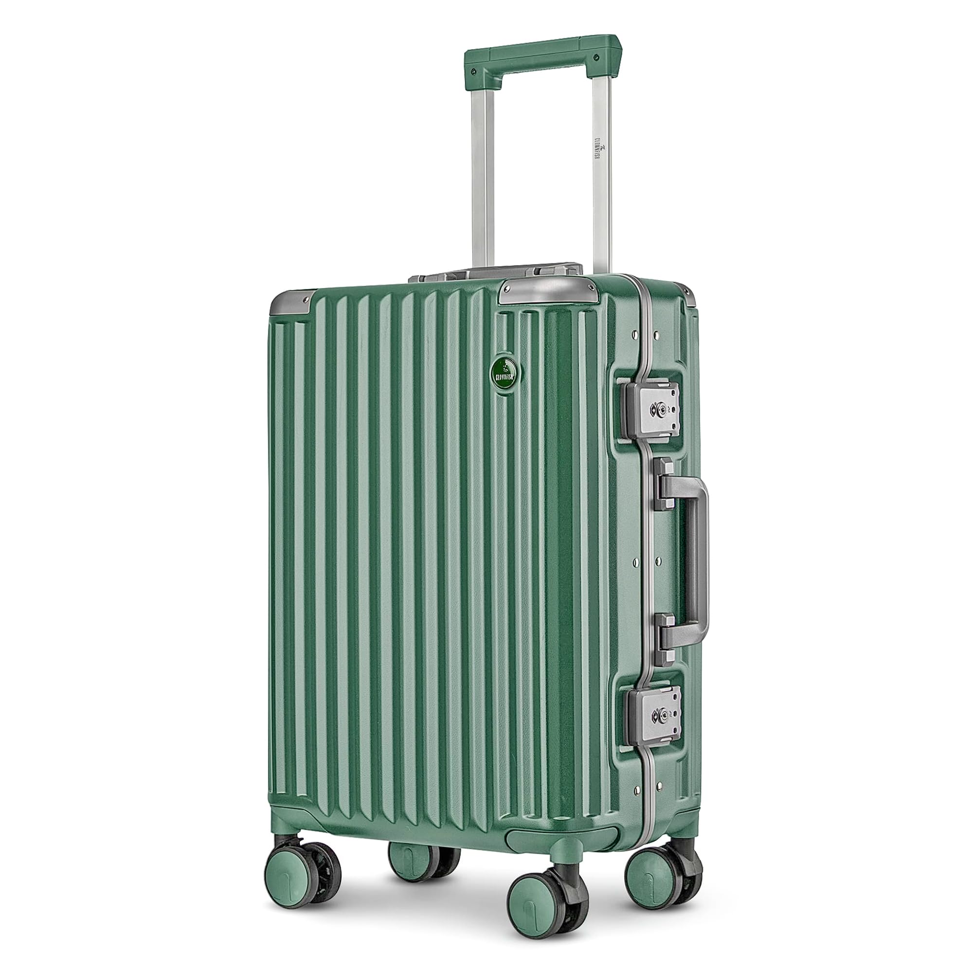 Stark Series Luggage Polycarbonate Hard Case Suitcase 8 Spinner Wheel Trolley Bag With Double Tsa Locks- Forest Green (Small Size, 57 Cm-22 Inch), 36 Cm