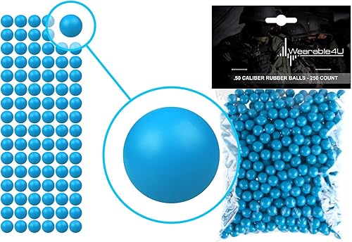 Vista 14 de Wearable4U . Pelotas de goma reutilizables para pistolas de paintball, 43 o 0.50 o 0.68 Cal negro x 500