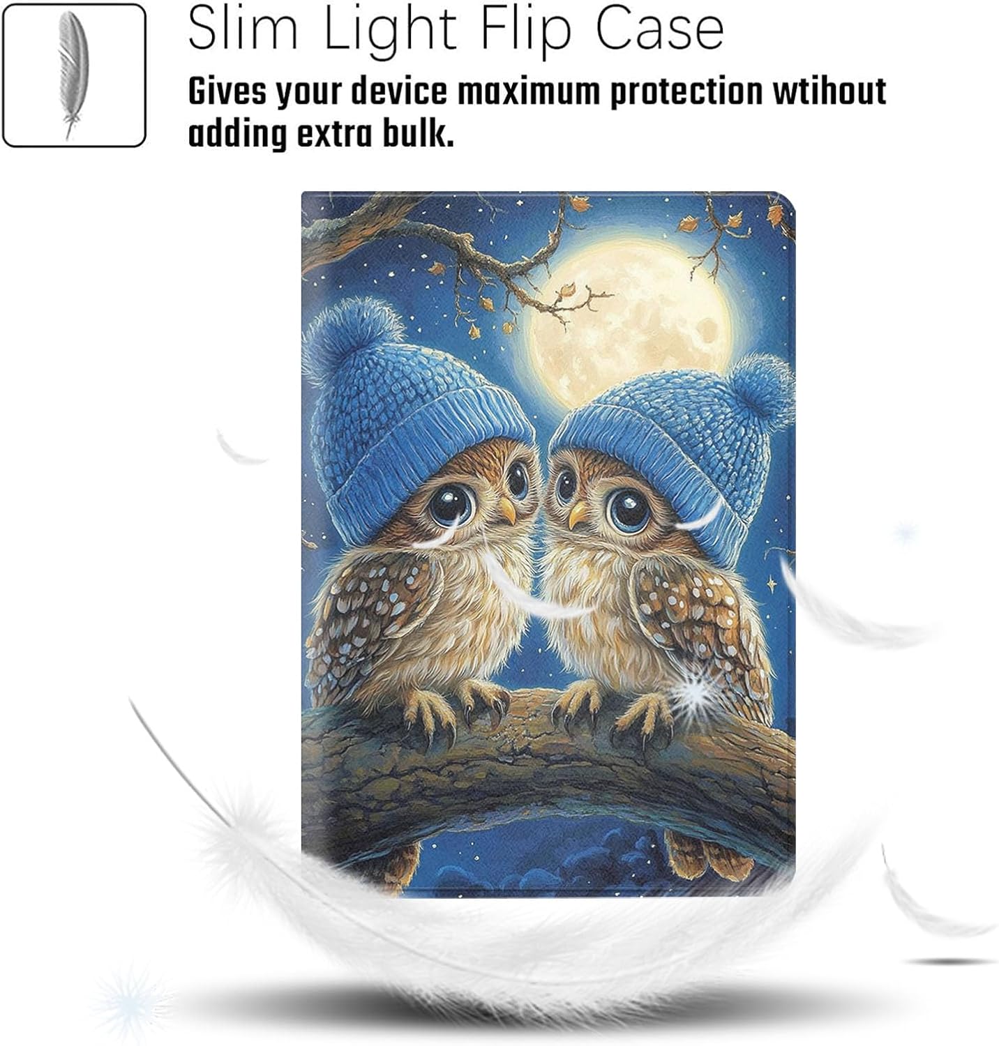 Case for iPad Air 1/2, iPad 9.7-Inch (2017/2018 Model,5th/6th Generation),Adjustable Stand Auto Wake/Sleep Function Full Body Protection Cover - Two Cute Owls